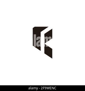 Abstrakter Buchstabe rk einfacher polygonaler Logo-Vektor Stock Vektor