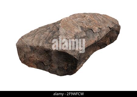 Rock isoliert auf weißem Hintergrund Stockfoto