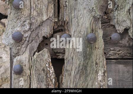 Alten verwitterten Holztüre Stockfoto