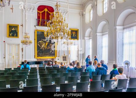 WARSCHAU, POLEN, 13. AUGUST 2016: Ansicht einer Kammer des Wilanow-Palastes in Warschau, Polen. Stockfoto