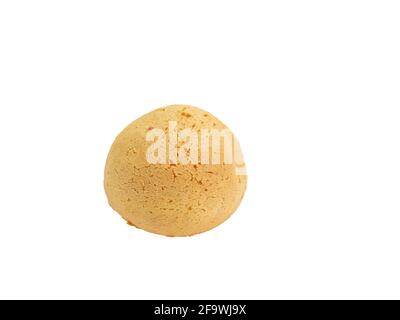 Mochi Bun, eine Nahaufnahme der traditionellen japanischen, hausgemachten Mochi-Brot-Bäckerei, isoliert auf weißem Hintergrund. Stockfoto