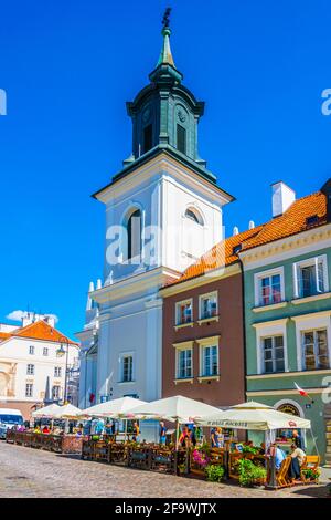 WARSCHAU, POLEN, 12. AUGUST 2016: Blick auf die domkirche st. Hyazinth in der polnischen Stadt warschau. Stockfoto