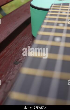 teal Ukulele Stockfoto