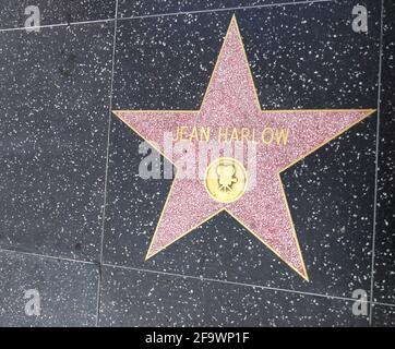 Hollywood, Kalifornien, USA 17. April 2021 EIN allgemeiner Blick auf die Atmosphäre der Schauspielerin Jean Harlow Star auf dem Hollywood Walk of Fame am 17. April 2021 in Hollywood, Kalifornien, USA. Foto von Barry King/Alamy Stockfoto Stockfoto