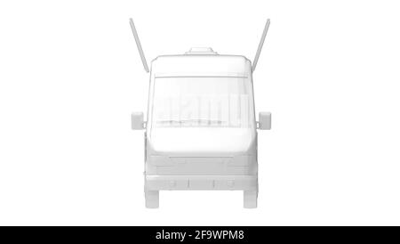 3D-Rendering eines Foodtruck-Mock-up-Templates isoliert. Stockfoto