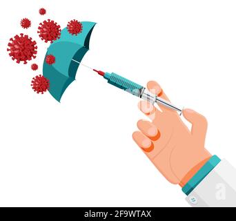 Impfung gegen Coronavirus. Zeit zum Impfen Stock Vektor