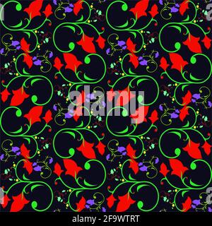 Nahtlose Grafik mit Blumenmuster und Wiederholungsmuster Stockfoto