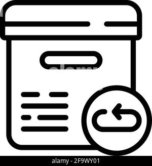 Symbol für die Rücksendung des Produkts. Kontur Produktvektorsymbol für Webdesign auf weißem Hintergrund zurückgeben Stock Vektor