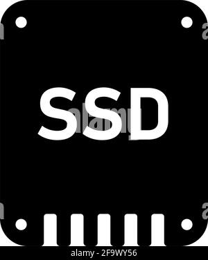 Abbildung des SSD-Vektorsymbols ( Solid State Drive ) Stock Vektor