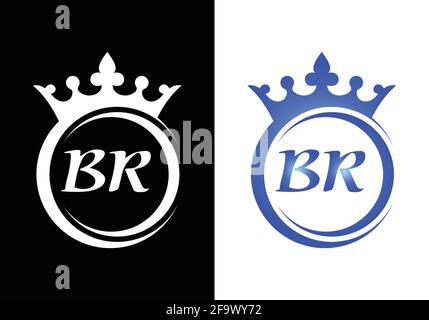 König Krone Buchstabe Alphabet BR für Firmenlogo Icon Design. Stock Vektor