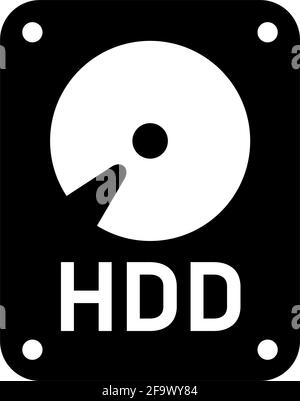 Abbildung des HDD-Vektorsymbols (Festplatte) Stock Vektor