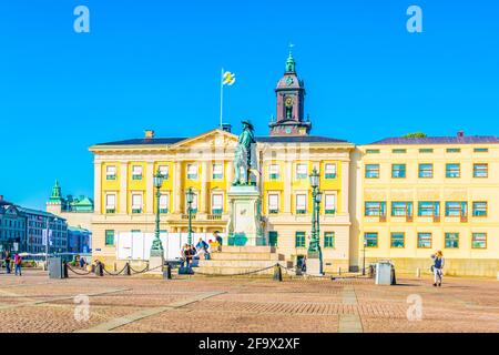 GÖTEBORG, SCHWEDEN, 25. AUGUST 2016: Blick auf den Gustav-adolf-Platz in Göteborg, Schweden. Stockfoto