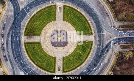Luftaufnahme der berühmten Siegessäule in Berlin, Deutschland Stockfoto