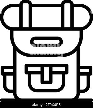 Symbol für Wanderrucksack. Outline Wandern Rucksack Vektor-Symbol für Web-Design isoliert auf weißem Hintergrund Stock Vektor