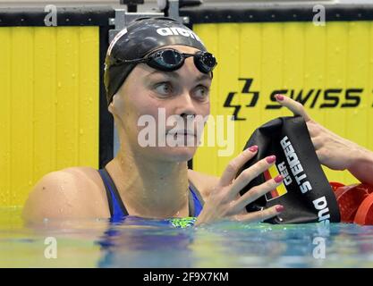 Berlin, Deutschland. April 2021. Schwimmen: Olympia-Qualifikation, Finale, Jessica Steiger, VFL Gladbeck 1921. Quelle: Soeren Stache/dpa-Zentralbild/ZB/dpa/Alamy Live News Stockfoto