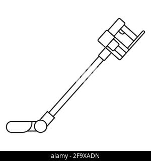 Elektrostaubsauger Ohne Akkuleistung, Akku-Staubsauger Ohne Akkuleistung. Schwarz-Weiß-Symbol. Vektorgrafik. EPS10 Stock Vektor