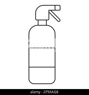 Spray zur Reinigung von Gläsern in Sprühflasche. Schwarz-Weiß-Symbol. Vektorgrafik. EPS10 Stock Vektor