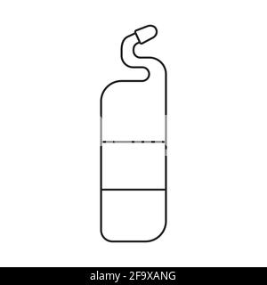 Toilettenreiniger - Wc-Gel Flüssig. Schwarz-Weiß-Symbol. Vektorgrafik Stock Vektor