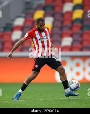 London, England, 20. April 2021. Bryan Mbeumo von Brentford während des Sky Bet Championship-Spiels im Brentford Community Stadium, London. Bildnachweis sollte lauten: David Klein / Sportimage Stockfoto