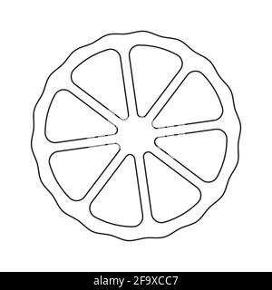 Orangefarbene Scheibe, schwarz-weißes Symbol. Vektorgrafik. Stock Vektor