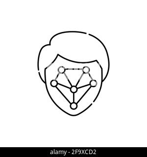 Symbol für farbige Linie zur Gesichtserkennung. ID und verifizende Person. Piktogramm für Webseite, mobile App, Promo. UI UX GUI Design-Element. Bearbeitbare Kontur. Stock Vektor