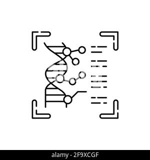 Symbol für die DNA-Identifizierung mit der Farblinie. ID und verifizende Person. Piktogramm für Webseite, mobile App, Promo. UI UX GUI Design-Element. Bearbeitbare Kontur. Stock Vektor