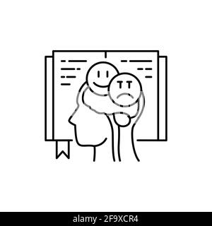 Symbol für die Psychopathologie-Farblinie. Piktogramm für Webseite, mobile App, Promo. UI UX GUI Design Element. Bearbeitbare Kontur. Stock Vektor