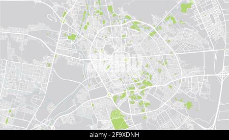 Städtischer Vektor-Stadtplan von Sultanah, Saudi-Arabien, Naher Osten Stock Vektor
