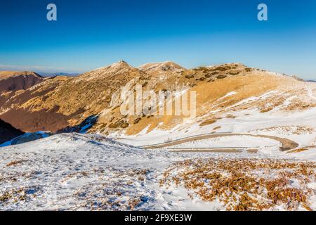 Landschaft der Gipfel und Täler des Monte Terminillo Stockfoto