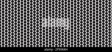 Hexagon-Zellen aus Wabenwachs. Muster von isolierten schwarzen Honigkämmen-Vektorzellen. Stock Vektor