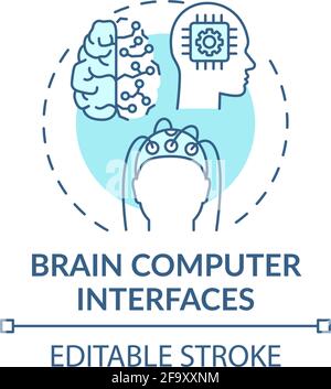 Symbol für das Konzept der Brain Computer Interfaces Stock Vektor