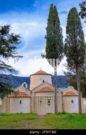 Griechische Kirche von Panagia Kera. In der Nähe von Kritsa, Kreta Stockfoto