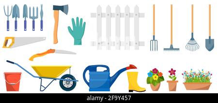 Set von Gartenwerkzeugen. Stock Vektor
