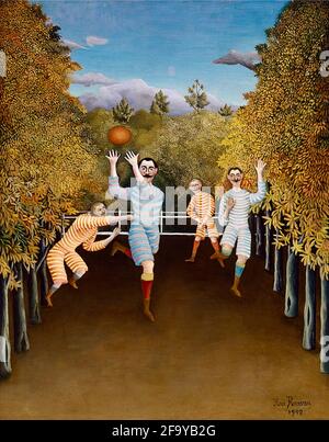 Henri Rousseau Kunstwerk mit dem Titel The Football Players oder Les Joueurs de Football. Stockfoto