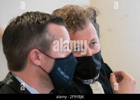 Rechtsanwalt Alexandre Wilmotte und Rechtsanwalt Philippe Zevenne im Bild während der Geschworenenverfassungssitzung beim assizes-Prozess gegen Mokhtar Ammari (57) für Th Stockfoto