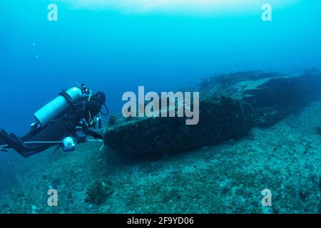 Barge vor West Palm Beach, Florida Stockfoto