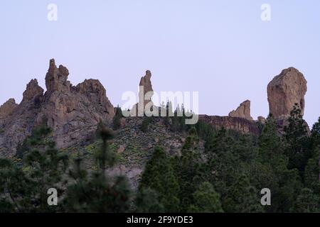Roque Nublo, eines der berühmtesten Wahrzeichen von Gran Canaria Stockfoto