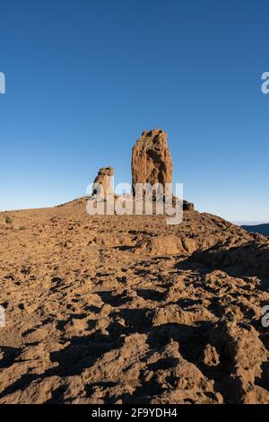 Roque Nublo, eines der berühmtesten Wahrzeichen von Gran Canaria Stockfoto