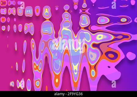 Psychedelische Welle Spirale abstrakte Form multi Farbe Illustration Grafik Stockfoto