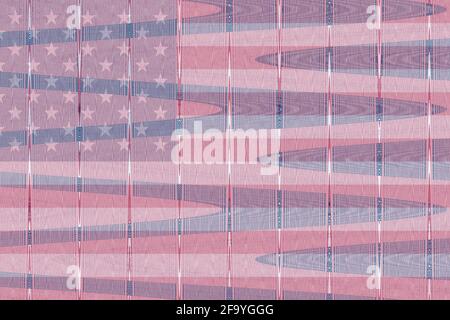 Wave Muster Retro-Stil Overlay amerikanischen Flagge Hintergrund Illustrationskarte Stockfoto