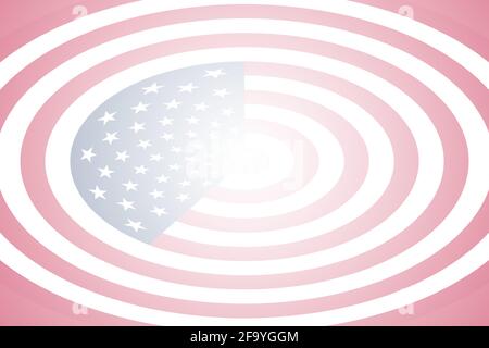 Spiral Target Effect Overlay american Flag Hintergrund Illustration Präsentation Folie Karte Stockfoto