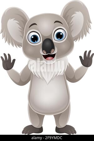 Cartoon lustige koala winkende Hand Stock Vektor