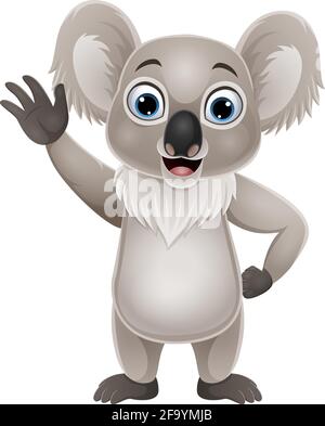 Cartoon lustige koala winkende Hand Stock Vektor