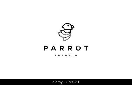 Parrot Logo Monogramm Design-Vektor Stock Vektor