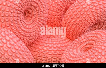 Abstrakte rosa Räder 3d Rendering Hintergrund Stockfoto