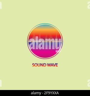 Schallwelle. Bunte Klangwellen für Party, DJ, Pub, Clubs, Discos. Audio-Equalizer-Technologie. Abbildung Stock Vektor