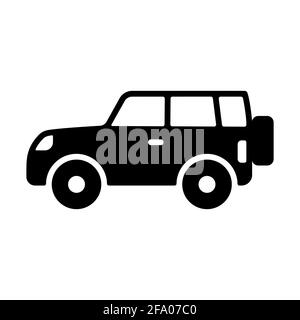 SUV Auto flache Vektor Glyphe Symbol. Graph-Symbol für Reise- und Tourismus-Website und Apps Design, Logo, App, UI Stock Vektor