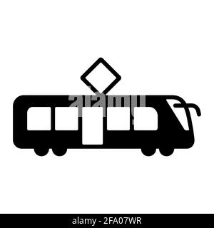 City Tram Flat Vector Glyphe Icon. Graph-Symbol für Reise- und Tourismus-Website und Apps Design, Logo, App, UI Stock Vektor