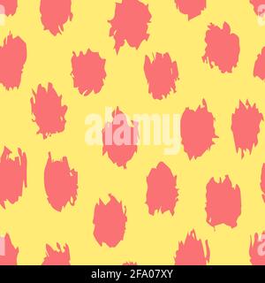 Vektor nahtloses Muster mit abstrakten Blots. Handgezeichnet, Doodle-Stil. Niedliches Design für Stoff, Verpackung, Papeterie, Tapete, Textil Stockfoto