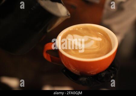 Nahaufnahme von Kaninchen- und Schwanenlattenkunst Stockfoto